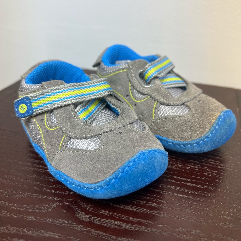 Stride Rite- Lil Lighting, Blue/Grey, Crawler Size: 3, Pre-Owned